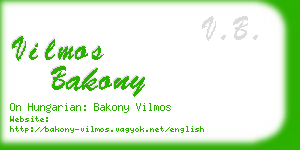 vilmos bakony business card